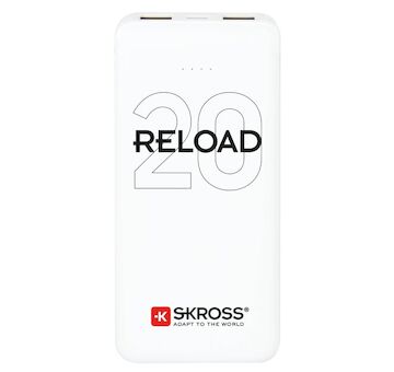 SKROSS DN57 powerbank Reload 20, 20000mAh, 2x 2A výstup, microUSB kabel, bílý