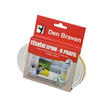 Den Braven B476RL Těsnicí profily z EPDM pryže K, 9 mm × 4 mm, délka 100 m hnědá