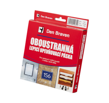 Den Braven B5201RL Oboustranně lepicí upevňovací páska v krabičce 15 mm × 1 mm, délka 10 m bílá