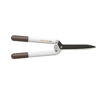 Fiskars 1026931 Nůžky na živý plot PowerLever s pákovým převodem HS53, bílé