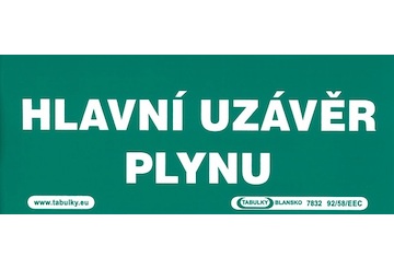 Magg 120076 Hlavní uzávěr plynu 210x87mm - samolepka