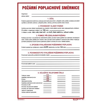 Magg 120094 Požární poplachová směrnice 210x297mm - plastová tabulka