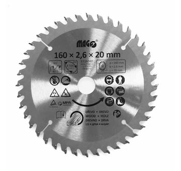 Magg 9316040 Pilový kotouč 160x2,6x20mm/40 zubů - střídavě šikmé