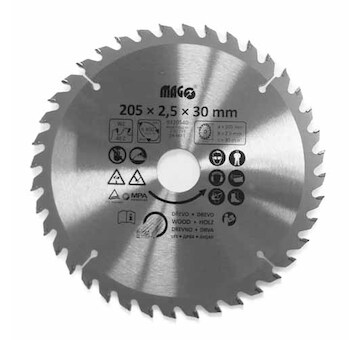 Magg 9320540 Pilový kotouč 205x2,5x30mm/40 zubů - střídavě šikmé