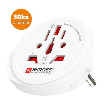 Skross PA30-50 cestovní adaptér Europe pro cizince v ČR, 50-pack, typ E/F