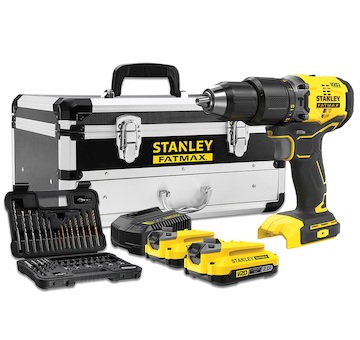 Stanley SFMCD715D2F-QW FATMAX V20 Aku bezuhlíková vrtačka s příklepem, 2 x 2.0 Ah 18 V