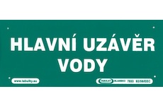 Magg 120074 Hlavní uzávěr vody 210x87mm - plastová tabulka