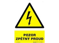 Magg 120122 Pozor zpětný proud 210x297mm - plastová tabulka