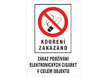 Magg 120184 Kouření zakázáno - Zákaz používání el. cigaret - plastová tabulka A4